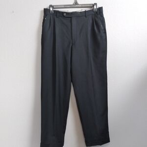 Classic Black Men's Trousers 34 100% Wool. Please Note Blemishes.